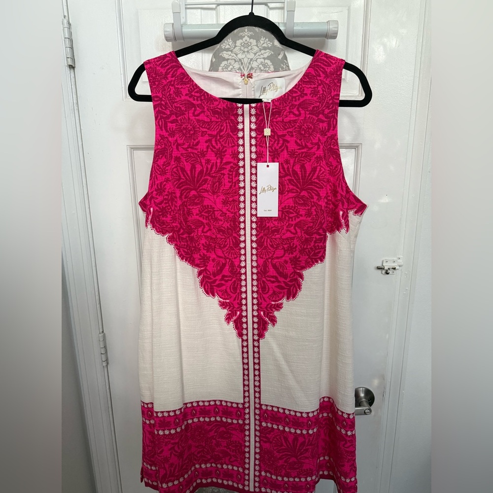 Lilly Pulitzer Fuchsia and White Patterned Mina Romper